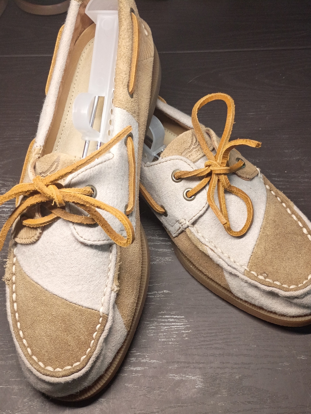 Sperry Two-Tone Tan and Cream Suede Boat Shoes. Men's 9.5M NEW!!!
